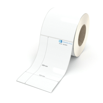 Etikett 123 x 209 mm - Polyester weiß permanent - 500 Etiketten pro Rolle - 76 mm Hülse 