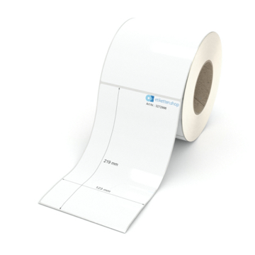 Etikett 123 x 219 mm - Polyester weiß permanent - 500 Etiketten pro Rolle - 76 mm Hülse 