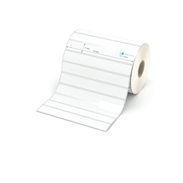 Etikett 127 x 17 mm - Polyester weiß permanent - 2000 Etiketten pro Rolle - 25 mm Hülse 