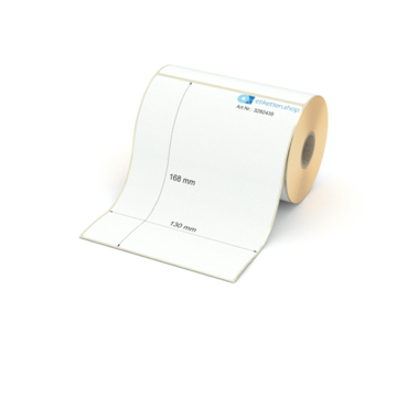 Etikett 130 x 168 mm - Transferpapier weiß leicht ablösbar - 200 Etiketten pro Rolle - 25 mm Hülse 