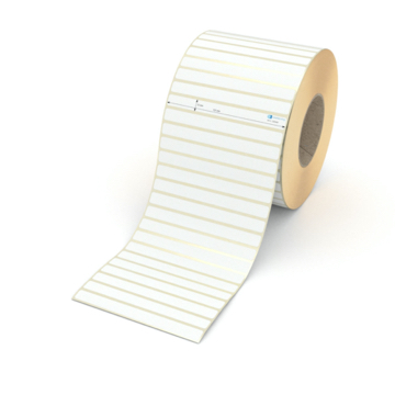 Etikett 131 x 12 mm - Transferpapier weiß leicht ablösbar - 8000 Etiketten pro Rolle - 76 mm Hülse 