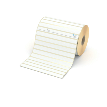 Etikett 132 x 11 mm - Transferpapier weiß leicht ablösbar - 2800 Etiketten pro Rolle - 25 mm Hülse 