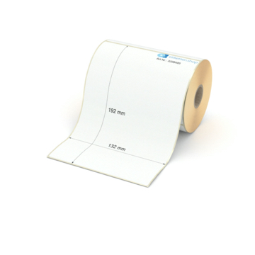 Etikett 132 x 192 mm - Transferpapier weiß leicht ablösbar - 200 Etiketten pro Rolle - 25 mm Hülse 