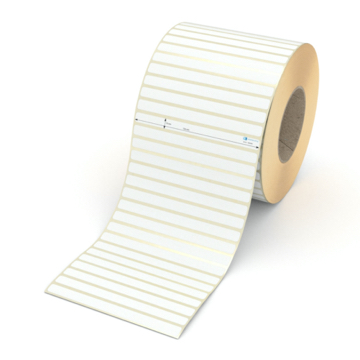 Etikett 134 x 10 mm - Transferpapier weiß permanent - 9000 Etiketten pro Rolle - 76 mm Hülse 