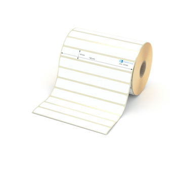 Etikett 136 x 16 mm - Thermopapier weiß leicht ablösbar - 2100 Etiketten pro Rolle - 25 mm Hülse 