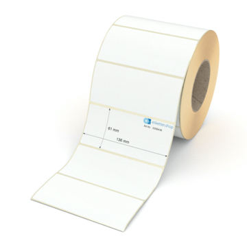 Etikett 136 x 61 mm - Transferpapier weiß permanent - 1800 Etiketten pro Rolle - 76 mm Hülse 