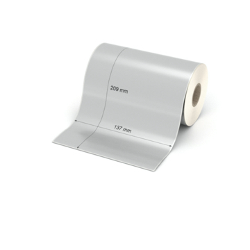 Etikett 137 x 209 mm - Polyester silbern permanent - 150 Etiketten pro Rolle - 25 mm Hülse 