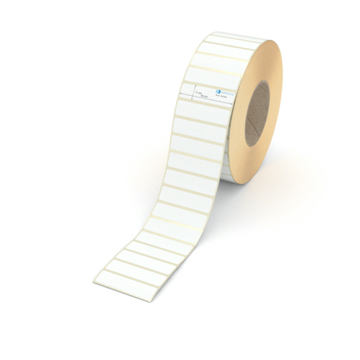 Etikett 64 x 17 mm - Transferpapier weiß leicht ablösbar - 6000 Etiketten pro Rolle - 76 mm Hülse 