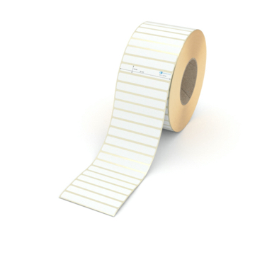 Etikett 87 x 12 mm - Transferpapier weiß leicht ablösbar - 8000 Etiketten pro Rolle - 76 mm Hülse 