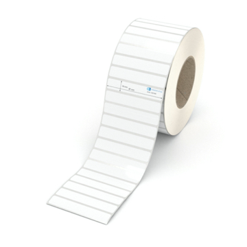 Etikett 87 x 15 mm - Polyester weiß permanent - 6500 Etiketten pro Rolle - 76 mm Hülse 