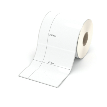 Etikett 87 x 240 mm - Polyester weiß permanent - 150 Etiketten pro Rolle - 25 mm Hülse 