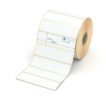 Etikett 88 x 24 mm - Transferpapier weiß leicht ablösbar - 1400 Etiketten pro Rolle - 25 mm Hülse 