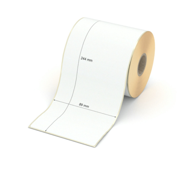 Etikett 89 x 244 mm - Transferpapier weiß permanent - 150 Etiketten pro Rolle - 25 mm Hülse 