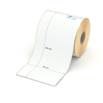 Etikett 90 x 185 mm - Transferpapier weiß permanent - 200 Etiketten pro Rolle - 25 mm Hülse 