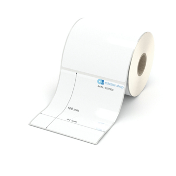 Etikett 91 x 100 mm - Polyester weiß permanent - 350 Etiketten pro Rolle - 25 mm Hülse
