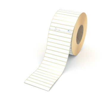 Etikett 93 x 12 mm - Thermopapier weiß leicht ablösbar - 8000 Etiketten pro Rolle - 76 mm Hülse 