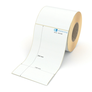 Etikett 139 x 244 mm - Transferpapier weiß permanent - 450 Etiketten pro Rolle - 76 mm Hülse 