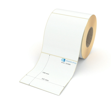 Etikett 147 x 159 mm - Transferpapier weiß leicht ablösbar - 700 Etiketten pro Rolle - 76 mm Hülse 