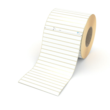 Etikett 149 x 12 mm - Thermopapier weiß permanent - 8000 Etiketten pro Rolle - 76 mm Hülse 