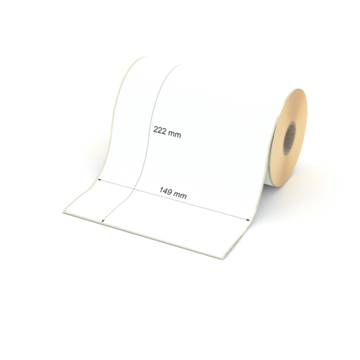 Etikett 149 x 222 mm - Thermopapier weiß leicht ablösbar - 150 Etiketten pro Rolle - 25 mm Hülse 