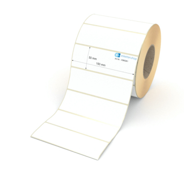 Etikett 150 x 50 mm - Thermopapier weiß leicht ablösbar - 2200 Etiketten pro Rolle - 76 mm Hülse 