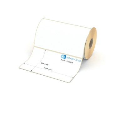 Etikett 150 x 90 mm - Thermopapier weiß leicht ablösbar - 400 Etiketten pro Rolle - 25 mm Hülse 