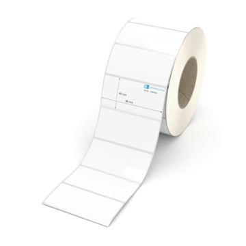 Etikett 96 x 45 mm - Polyester weiß permanent - 2500 Etiketten pro Rolle - 76 mm Hülse 