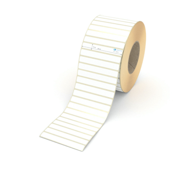 Etikett 98 x 13 mm - Thermopapier weiß permanent - 7500 Etiketten pro Rolle - 76 mm Hülse 
