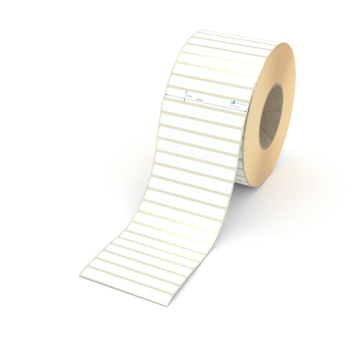 Etikett 99 x 12 mm - Thermopapier weiß permanent - 8000 Etiketten pro Rolle - 76 mm Hülse 