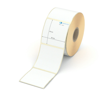 Etikett 50 x 50 mm - Transferpapier weiß leicht ablösbar - 700 Etiketten pro Rolle - 25 mm Hülse 