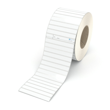 Etikett 100 x 12 mm - Polyester weiß permanent - 8000 Etiketten pro Rolle - 76 mm Hülse 