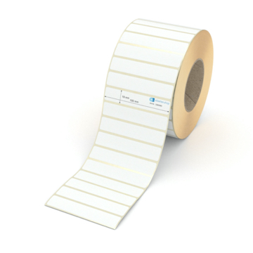 Etikett 100 x 19 mm - Transferpapier weiß permanent - 5000 Etiketten pro Rolle - 76 mm Hülse 