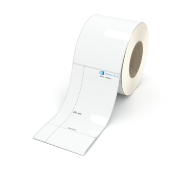 Etikett 104 x 200 mm - Polyester weiß permanent - 500 Etiketten pro Rolle - 76 mm Hülse 