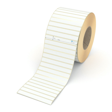 Etikett 109 x 12 mm - Transferpapier weiß permanent - 8000 Etiketten pro Rolle - 76 mm Hülse 