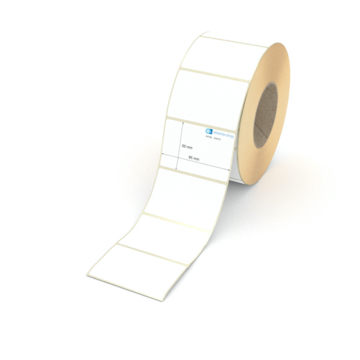 Etikett 85 x 55 mm - Thermopapier weiß permanent - 2000 Etiketten pro Rolle - 76 mm Hülse 