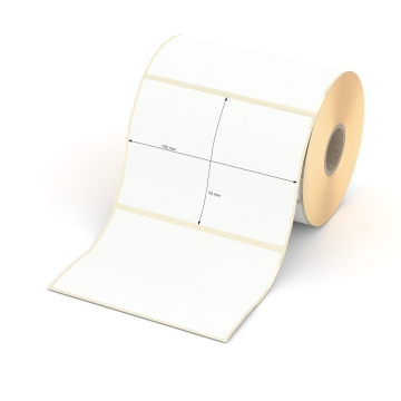 Etikett 105 x 74 mm - Transferpapier weiß permanent - 500 Etiketten pro Rolle - 25 mm Hülse 