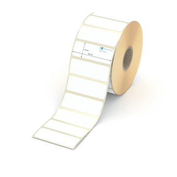 Etikett 50 x 18 mm - Thermopapier weiß permanent - 1800 Etiketten pro Rolle - 25 mm Hülse 