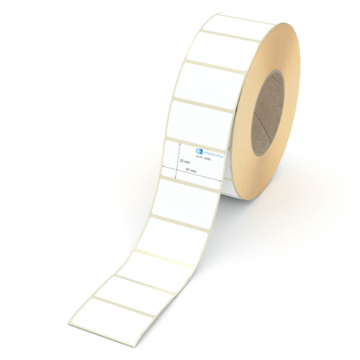 Etikett 57 x 32 mm - Thermopapier weiß leicht ablösbar - 3000 Etiketten pro Rolle - 76 mm Hülse 