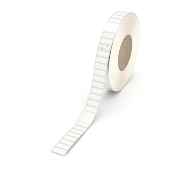 Etikett 25 x 10 mm - PE-Folie weiß permanent - 9000 Etiketten pro Rolle - 76 mm Hülse 