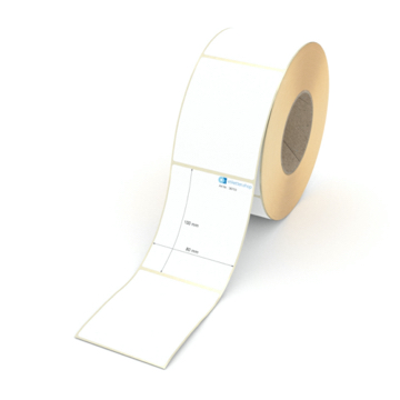 Etikett 80 x 100 mm - Thermopapier weiß permanent - 1100 Etiketten pro Rolle - 76 mm Hülse 