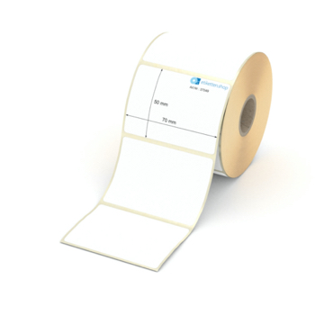 Etikett 70 x 50 mm - Thermopapier weiß leicht ablösbar - 700 Etiketten pro Rolle - 25 mm Hülse 