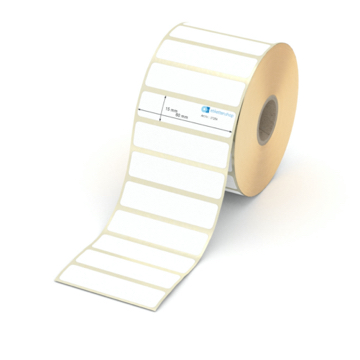 Etikett 60 x 15 mm - Thermopapier weiß permanent - 2200 Etiketten pro Rolle - 25 mm Hülse 