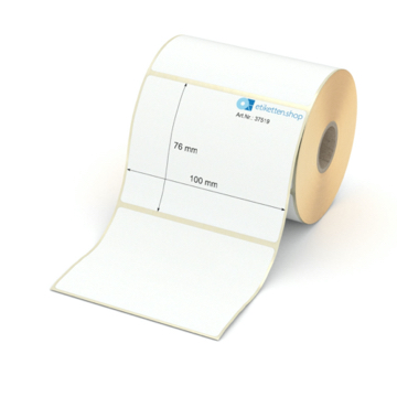 Etikett 100 x 76 mm - Transferpapier weiß permanent - 500 Etiketten pro Rolle - 25 mm Hülse 