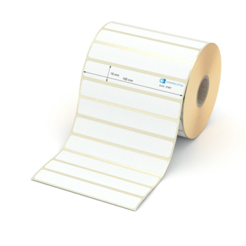 Etikett 100 x 15 mm - Transferpapier weiß permanent - 2200 Etiketten pro Rolle - 25 mm Hülse 