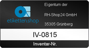 Inventaretiketten mit Logo