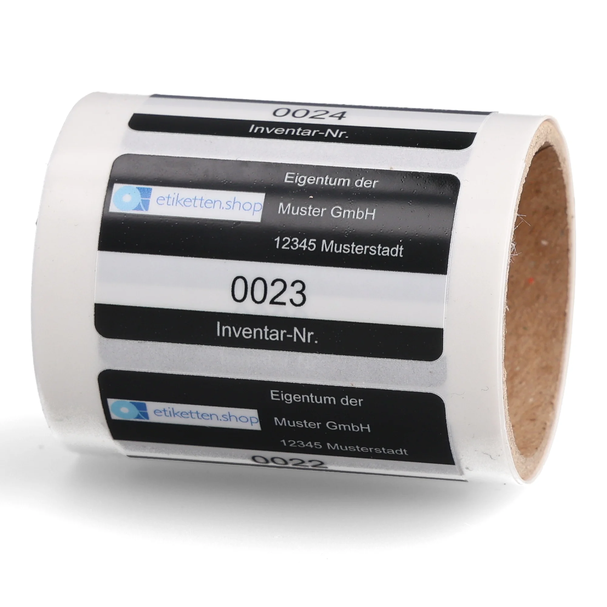 Inventaretiketten mit Logo