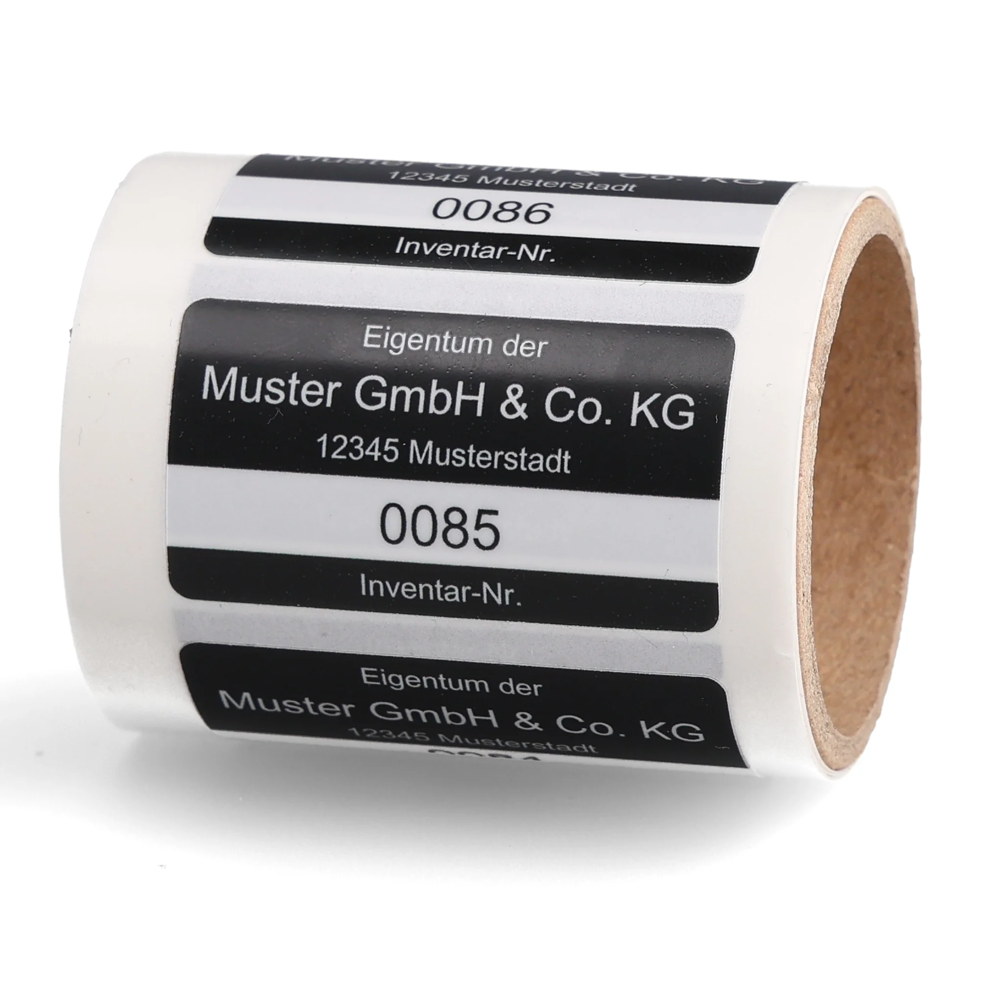 Inventaretiketten mit Nummer