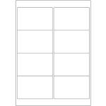 Etiketten auf DIN-A4 Bogen, 99,1 x 63,5 mm, für Laser-Drucker und Inkjet 
