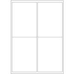 Etiketten auf DIN-A4 Bogen, 99,1 x 139 mm, für Laser-Drucker und Inkjet 