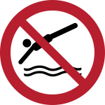 P052 - Kopfsprung verboten - selbstklebend 